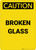 Caution: Broken Glass - Portrait Wall Sign