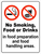 No Smoking, Food, or Drinks in Food Handling Areas Floor Sign