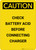 Caution: Check Battery Acid - Portrait Wall Sign