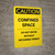 Caution: Confined Space Entry By Permit Only - Portrait Wall Sign