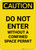 Caution: Do Not Enter Without Confined Space Permit - Portrait Wall Sign