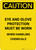 Caution: Eye and Glove Protection With Chemicals - Portrait Wall Sign