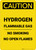 Caution: Flammable Gas Hydrogen No Smoking Open Flames - Portrait Wall Sign