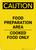 Caution: Food Prep Area Cooked Food Only - Portrait Wall Sign