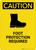 Caution: Foot Protection Required - Portrait Wall Sign
