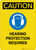 Caution: Hearing Protection Required With Graphic - Portrait Wall Sign