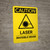 Caution: Laser Invisible Beam - Portrait Wall Sign