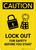 Caution: Lock Out For Safety Before You Start with Graphic - Portrait Wall Sign