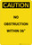 Caution: OSHA Regulations No Obstruction Within 36 Inches - Portrait Wall Sign