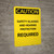 Caution: PPE Safety Glasses and Hearing Protection Required - Portrait Wall Sign