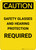 Caution: PPE Safety Glasses and Hearing Protection Required - Portrait Wall Sign
