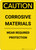 Caution: Corrosive Materials Wear Protection Yellow - Portrait Wall Sign