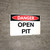 Danger: Open Pit - Wall Sign