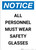 Notice: All Personnel Must Wear Safety Glasses - Portrait Wall Sign