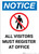 Notice: All Visitors Must Register At Office With Icon - Portrait Wall Sign