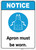 Notice: Apron Must Be Worn with Icon ANSI - Portrait Wall Sign