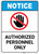 Notice: Authorized Personnel Hand Prohibition Icon ANSI - Portrait Wall Sign