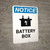 Notice: Battery Box with Icon - Portrait Wall Sign