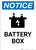 Notice: Battery Box with Icon - Portrait Wall Sign