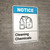 Notice: Cleaning Chemicals ANSI with Icon - Portrait Wall Sign