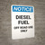 Notice: Diesel Fuel Off Road Use Only - Portrait Wall Sign