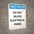 Notice: Do Not Block Electrical Panel - Portrait Wall Sign