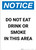 Notice: Do Not Eat Drink Or Smoke In this Area - Portrait Wall Sign