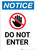 Notice: Do Not Enter With Graphic - Portrait Wall Sign