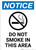 Notice: Do Not Smoke in This Area with Icon - Portrait Wall Sign