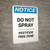 Notice: Do Not Spray Pesticide Free Zone - Portrait Wall Sign