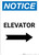 Notice: Elevator With Right Arrow - Portrait Wall Sign