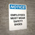 Notice: Employees Must Wear Hard Hats - Portrait Wall Sign