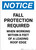 Notice: Fall Protection Required When Working Within Roof Ledge - Portrait Wall Sign