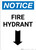 Notice: Fire Hydrant with Arrow Down - Portrait Wall Sign