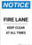 Notice: Fire Lane Keep Clear At All Times - Portrait Wall Sign