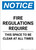 Notice: Fire Regulations Require This Space To Be Clear At All Times - Portrait Wall Sign