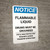 Notice: Flammable Gas Present No Open Flame No Smoking with Icons - Portrait Wall Sign
