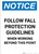 Notice: Follow Fall Protection Guidelines - Portrait Wall Sign