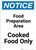 Notice: Food Prep Area - Cooked Food Only - Portrait Wall Sign
