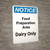 Notice: Food Prep Area - Cooked Meat Only - Portrait Wall Sign