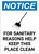 Notice: For Sanitary Reasons Help Keep Place Clean Broom Icon - Portrait Wall Sign