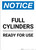 Notice: Full Cylinders Ready For Use - Portrait Wall Sign