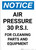 Notice: Gas Air Pressure Psi Cleaning - Portrait Wall Sign