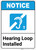 Notice: Hearing Loop Installed ANSI with Icon - Portrait Wall Sign