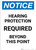 Notice: Hearing Protection Required Beyond This Point - Portrait Wall Sign