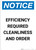 Notice: Efficiency Required Cleanliness and Order - Portrait Wall Sign