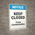Notice: Keep Door Chained at All Times - Portrait Wall Sign
