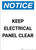 Notice: Keep Electrical Panel Clear - Portrait Wall Sign