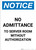 Notice: No Admittance To Server Room Without Authorization - Portrait Wall Sign