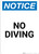 Notice: No Diving - Portrait Wall Sign